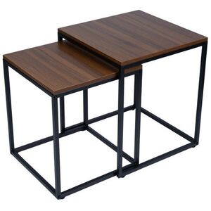 Bauerkraft G-820 Szögletes dohányzóasztalok 2in1, loft, diófa kép