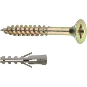 CONNEX 5, 0 × 70 mm-es PZ univerzális csavarok és dübelek készlete, 25 db kép