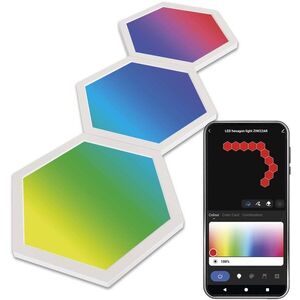 EMOS GoSmart LED Hexagon Bővítőkészlet, 3 részes, 1, 8 W, RGBIC, dimmelhető, WiFi kép
