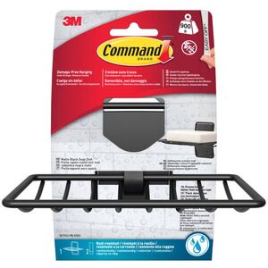 3M Command™ Fürdőszobai szappantartó, 2 db rögzítőcsíkkal, matt fekete, 9, 5×8, 8 cm kép