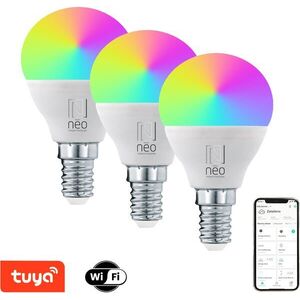 Immax NEO LITE Smart 3× LED izzó E14 6 W RGB+CCT színes és fehér, dimmelhető, WiFi, P45 kép