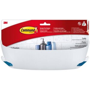3M Command™ Fürdőszobai polc rögzítőcsíkokkal, tejfehér, 29×12×12 cm kép