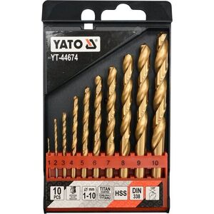 YATO HSS-TiN Fémfúrószár készlet, 10 db, 1-10 mm kép