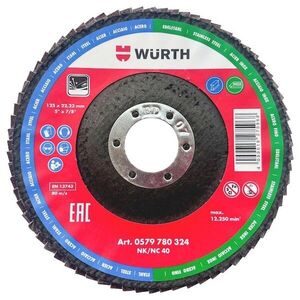 WÜRTH Economy lamellás csiszolótárcsa, 125 mm, G40 kép