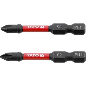 YATO ütvecsavarozó bitek 1/4" × 50 mm PH1 2 darab YT-78040 kép