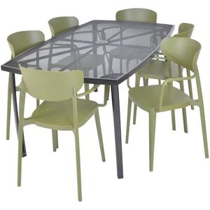 ROJAPLAST ZWMT-24 + MARE ARMCHAIR kerti bútor szett, 1 asztal + 6 fotel kép