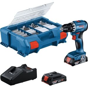 BOSCH professzionális fúrógép GSB 18V-45 + 63 darabos tartozékkészlet 0.615. A50.07G (2 × 2 Ah) kép