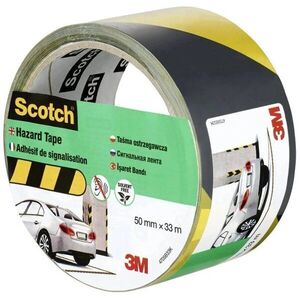 Scotch ragasztószalag biztonsági jelöléshez, 50 mm × 33 m, fekete-sárga szín kép