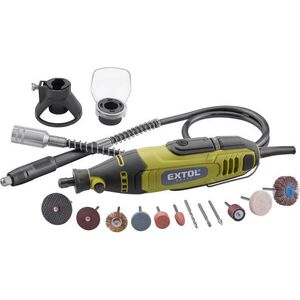 EXTOL CRAFT Egyenes csiszológép rugalmas szárral, 210 darab, 135 W 404117 kép