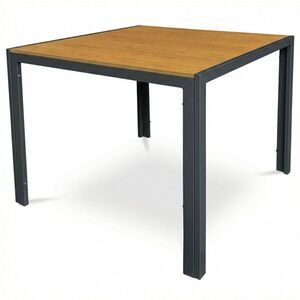 Autronic Kerti asztal 90 × 90 × 73 Terano, tölgyfa WPC-BŐL készült lap, szürke fémszerkezet kép