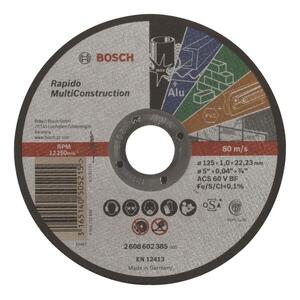 BOSCH 2608602385 Rapido Multi Construction ACS 60 V BF egyenes vágótárcsa 125 mm, 1, 0 mm kép