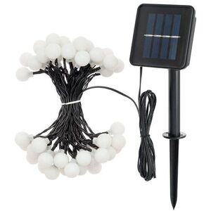 Aca Lighting napelemes LED gömb fényfüzér, átltászó, 30 LED, 4, 35 m + 2 m, hideg fehér, IP44, 2 funkció kép