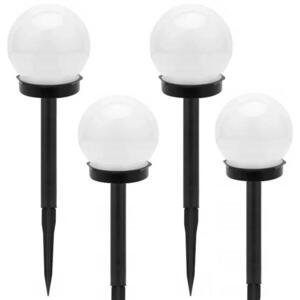 VERK 12285 Napelemes kerti gömblámpa, fehér, 10 cm, IP65, 4 db kép