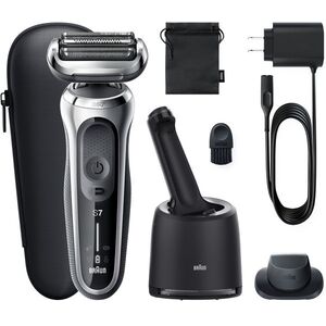 BRAUN Series 7 71-S7200cc ezüst borotva + Braun Series 7 HC7390 trimmer kép