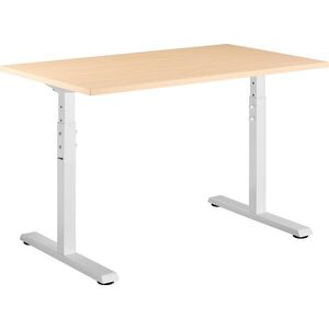 AlzaErgo Fixed Table FT1, fehér + TTE-12 laminált asztallap, 120×80 cm, nyír kép