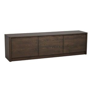 Sötét natúr színű komód tölgyfa dekorral 180x50x40 cm Melstone – Rowico kép