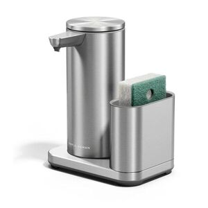 Ezüstszínű automata fém mosogatóeszköz tartó – simplehuman kép