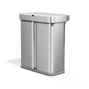 Ezüstszínű acél szelektív-érintésmentes szemetes 34+24 l Dual Sensor – simplehuman kép