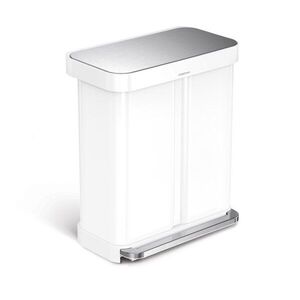 Fehér acél szelektív-pedálos szemetes 34+24 l Dual – simplehuman kép