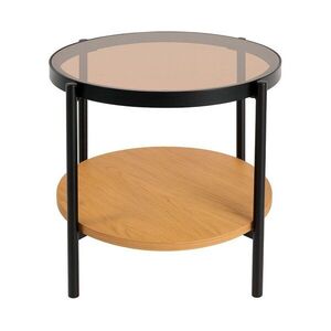 Kerek tárolóasztal üveg asztallappal ø 48 cm Hassel – Unique Furniture kép