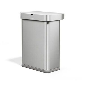 Ezüstszínű acél érintésmentes szemetes 58 l Sensor – simplehuman kép