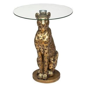 Lerakóasztal, leopárd, üveg lappal, bronz - LEO - Butopêa kép