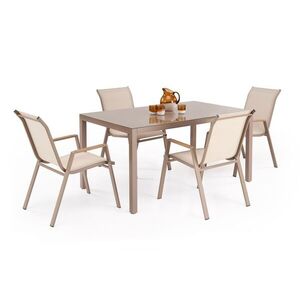 Kerti asztal, 150 cm, bézs / cappuccino - HOUVRET - Butopêa kép