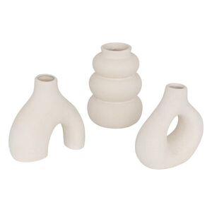 3 darabos fehér kerámia váza szett 9 cm - BOUQUET - Butopêa kép
