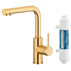 Mosogató csaptelep Duero Pure Basic Light Gold vízszűréssel kép