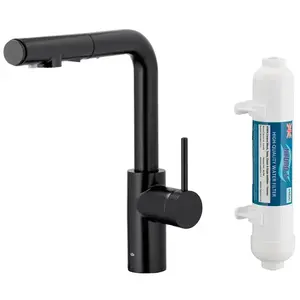 Mosogató csaptelep Duero Pure Basic Black vízszűrővel kihúzható kifolyóval kép