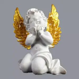 Térdelő angyal arany szárnyak 19cm 9/20/ANG kép