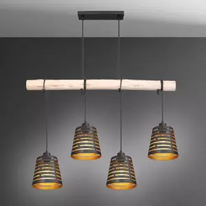 Lámpa 15451-4H Fekete és arany Wood LW4 kép