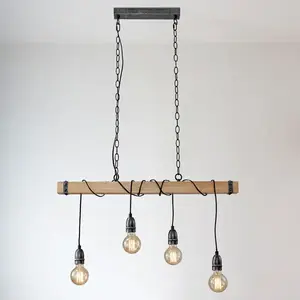 Lámpa 2023007 WOOD+BLACK E27 LW4 kép