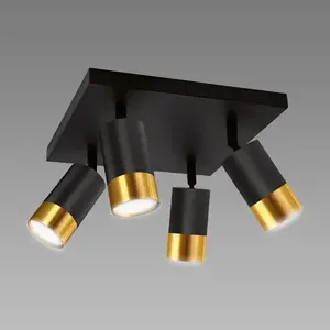 Lámpa PUZON SPT GU10 4D BLACK/GOLD 04129 LS4 kép