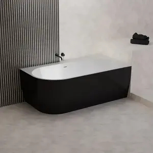 Kád Lisa 159x84 balos fehér/fekete matt + szifon + rozetta kép
