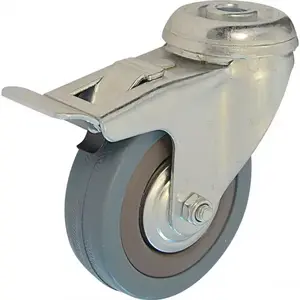 Forgó kerék 100mm/65kg, centrál nyílás, szürke gumi kép