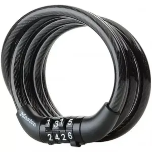 Kerékpár zár lanko, –fekete rejtjel 1, 2 m x 8mm kép