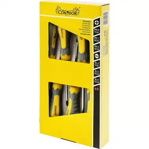 Csavarhúzók, SL3, 0x75 mm, SL5x100 mm, SL6x150 mm, PH0x75 mm, PH1x100 mm, PH2x125 mm, készlet 6 db, Drel kép