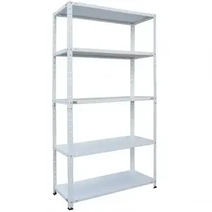 Fém polc fehér 178x90x30 cm – 5 polc/80kg kép