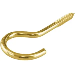 Csavarozható horog negyedkörös sárgaréz 30x2, 6mm kép