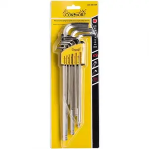 Hatszögletű villáskulcs készlet, hosszú, 1, 5-10 mm, 9 db kép