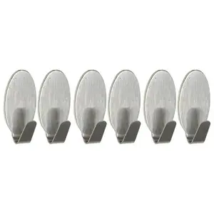 Horog fém ezüst 6 db ST0055A kép