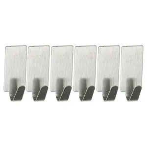 Horog fém ezüst 6 db ST0082A kép