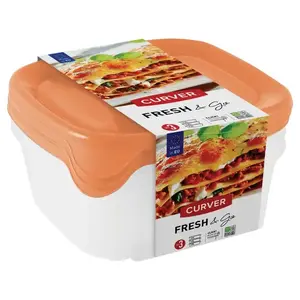 3 db négyzet alakú 0, 8 literes fresh&go 249416 színkeverék készlet kép