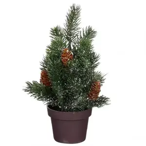 Fa tobozzal zöld fagyos magasság 24 x hl. 12 cm 1 kép