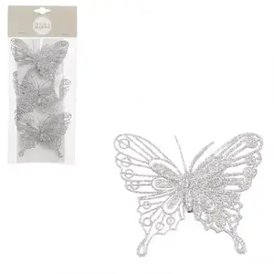 Csipesz pillangó ezüst 3 db – d10xw8 cm 1143476 kép