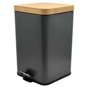 Kosár pedállal és bambusz fedéllel szögletes 30 l FTC003C kép