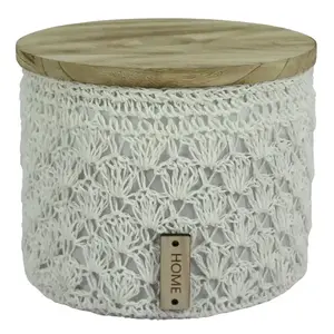 Horgolt kerek kosár átm.26, 5cm h22cm kép