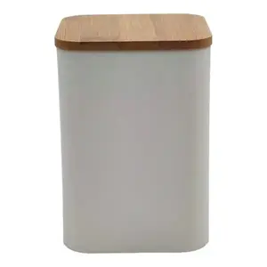 Konténer bambusz fedéllel white FTC698 9x9x13, 5h cm kép