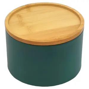 Konténer bambusz fedéllel FTC700-A dark green ø13x9 cm kép